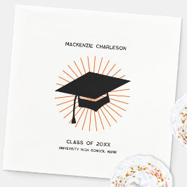 Servilleta De Papel Personalized Minimalist Graduation Cap Party