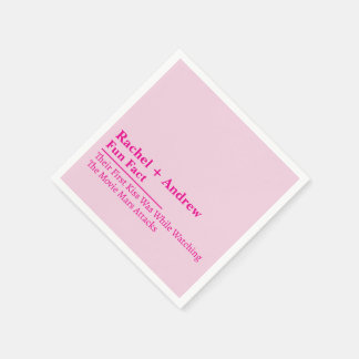 Servilleta De Papel Personalized Name Stylish Fun Fact Wedding Napkins
