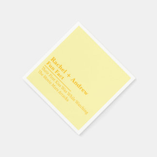 Servilleta De Papel Personalized Name Stylish Fun Fact Wedding Napkins