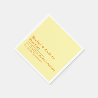 Servilleta De Papel Personalized Name Stylish Fun Fact Wedding Napkins