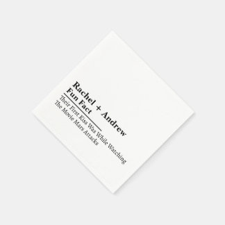Servilleta De Papel Personalized Name Stylish Fun Fact Wedding Napkins