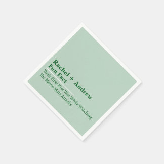 Servilleta De Papel Personalized Name Stylish Fun Fact Wedding Napkins