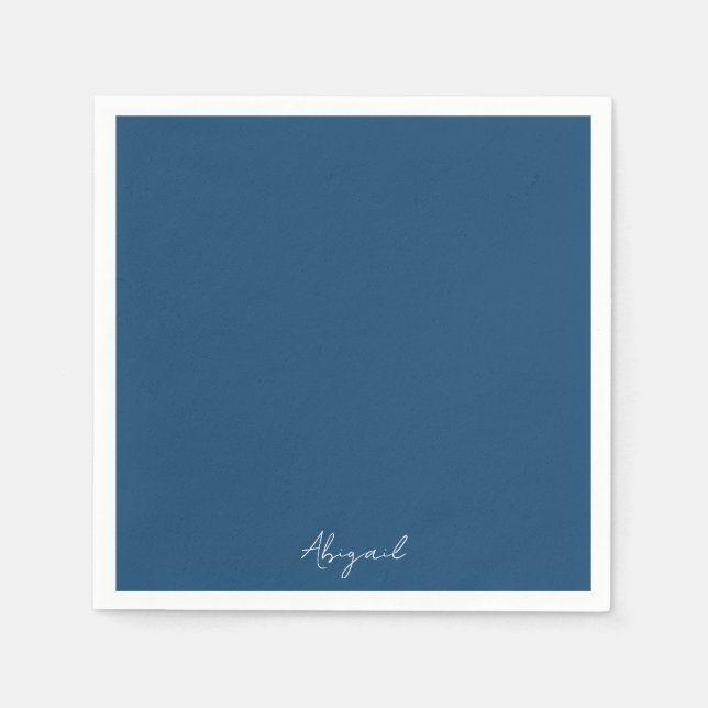 Servilleta De Papel Personalized Name Teal Bridal Shower  (Anverso)
