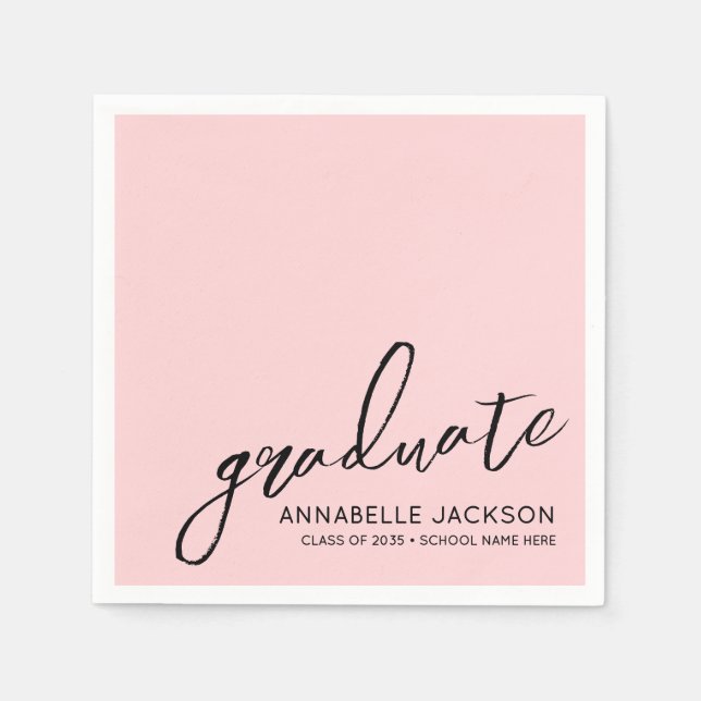 Servilleta De Papel Personalized Pink Graduation (Anverso)