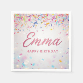 Servilleta De Papel Personalized Rainbow Confetti Birthday Napkins Cus