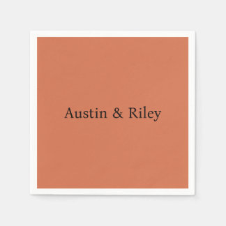 Servilleta De Papel Personalized Rustic Terracotta Wedding Napkins