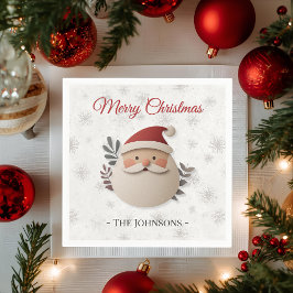 Servilleta De Papel Personalized Santa Christmas Napkin – Family Name