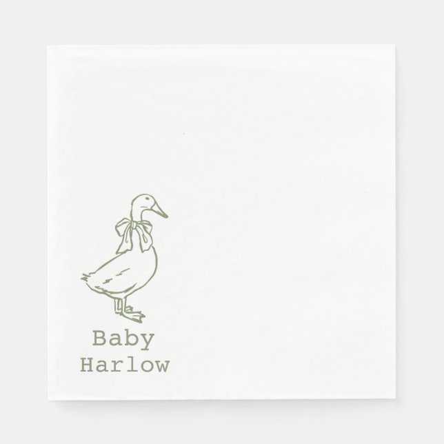 Servilleta De Papel Personalized Silly Goose Baby Shower (Anverso)