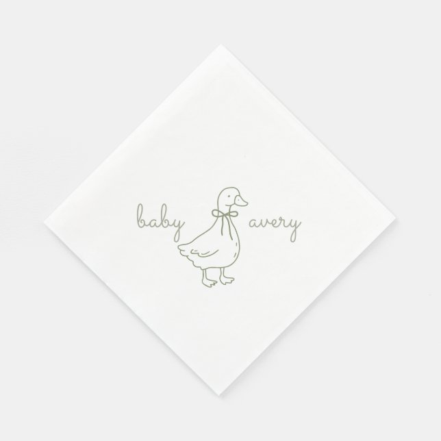 Servilleta De Papel Personalized Silly Goose Baby Shower  Baby Shower (Esquina)