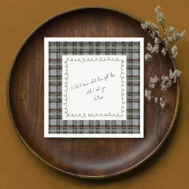 Servilleta De Papel Personalized Tartan Border Love Note Napkin 