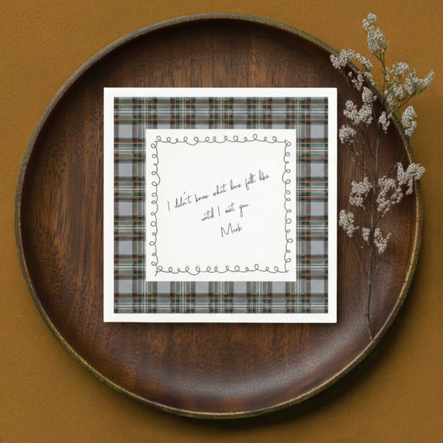 Servilleta De Papel Personalized Tartan Border Love Note Napkin  (Subido por el creador)