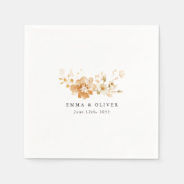 Servilleta De Papel Personalized Terracotta Floral Elegant Wedding 