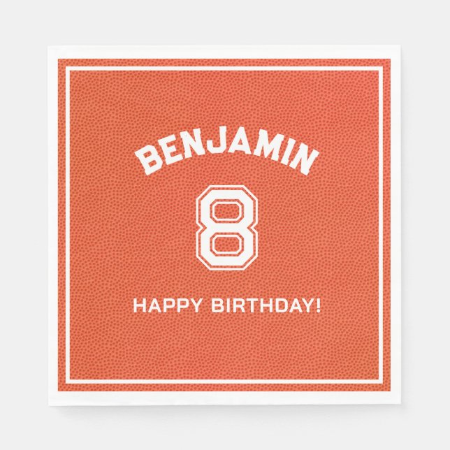 Servilleta De Papel Personalized textured Basketball Party kids Napkin (Anverso)