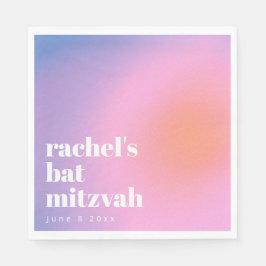 Servilleta De Papel Personalized Trendy Lavender Purple Bat Mitzvah