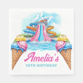 Servilleta De Papel Personalized Waterpark Party Birthday