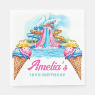 Servilleta De Papel Personalized Waterpark Party Birthday