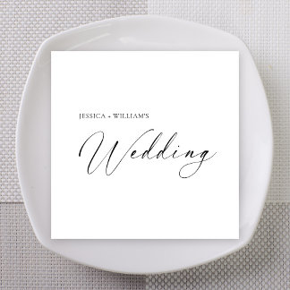 Servilleta De Papel Personalized Wedding Napkins | Minimalist