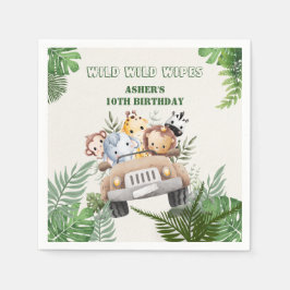 Servilleta De Papel Personalized Wild Jungle Safari Birthday Party