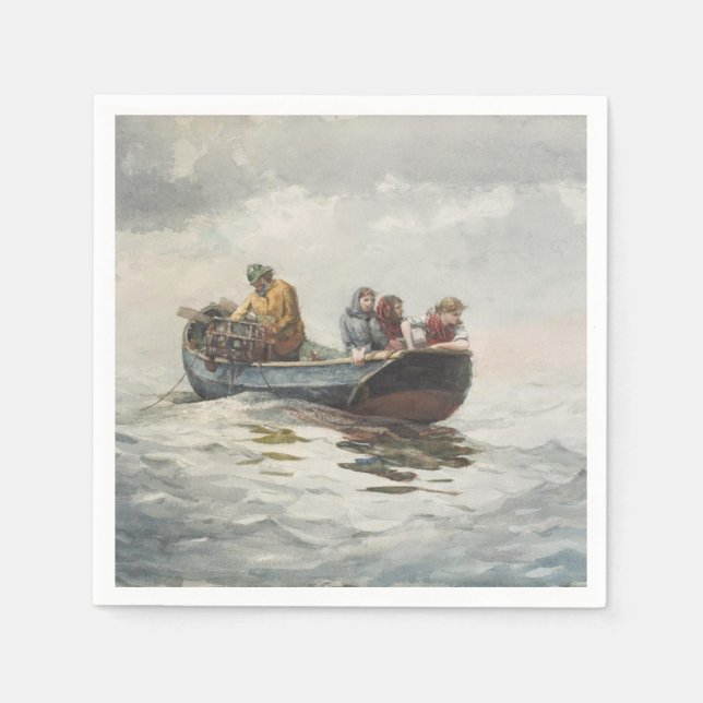 Servilleta De Papel Pesca de cangrejo (por Winslow Homer) (Anverso)