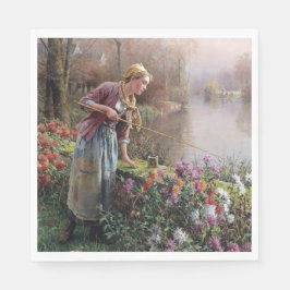 Servilleta De Papel Pesca de Chicas franceses en Bretaña