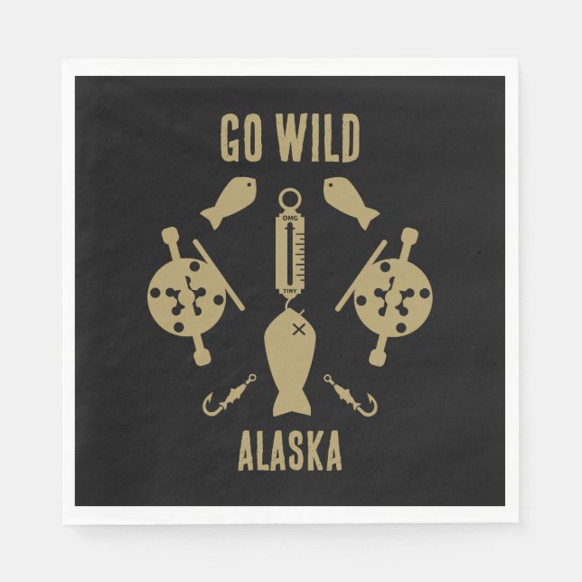 Servilleta De Papel Pesca de salmón Alaska (Anverso)