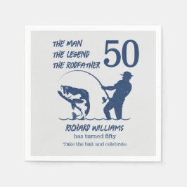 Servilleta De Papel Pesca del Rodfather Big Fish 50 cumpleaños