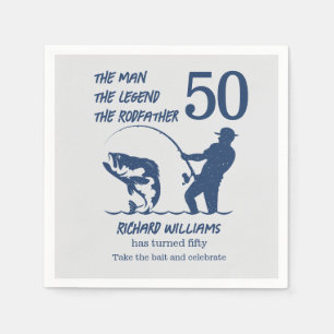 Servilleta De Papel Pesca del Rodfather Big Fish 50 cumpleaños