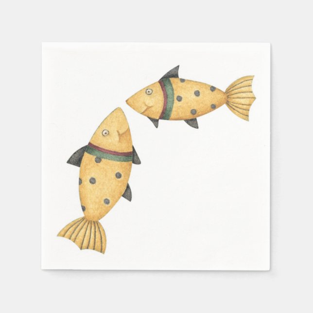 Servilleta De Papel Pesca en cabaña (Anverso)