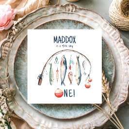 Servilleta De Papel Pesca O-Fish-Ally El Gran Niño Azul Cumpleaños