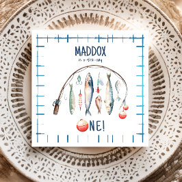 Servilleta De Papel Pesca O-Fish-Ally El Gran Niño Azul Cumpleaños