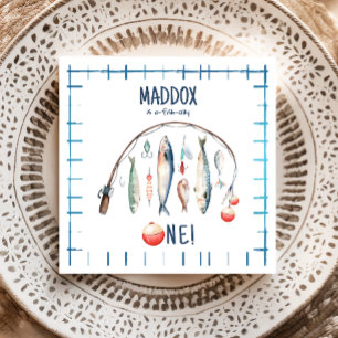 Servilleta De Papel Pesca O-Fish-Ally El Gran Niño Azul Cumpleaños