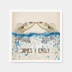 Servilleta De Papel Pescado boda en el agua