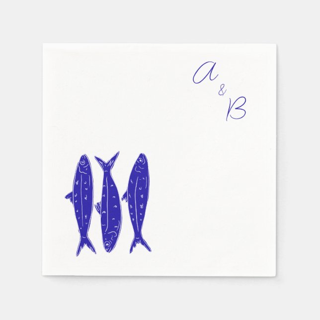 Servilleta De Papel Pescado Boda italiano (Anverso)