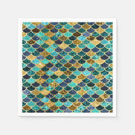 Servilleta De Papel Pescado de la piel de la sirena escalas de oro Tur