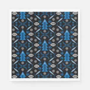 Servilleta De Papel Pescado nórdico de arte folclórico