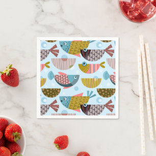 Servilleta De Papel Pescado retro