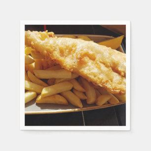 Servilleta De Papel Pescado y Patatas Fritas