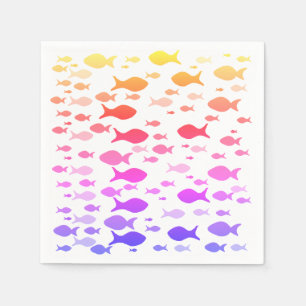Servilleta De Papel Pescados coloridos Cuadros De Mood De Verano De Ma