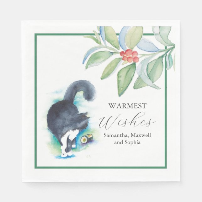 Servilleta De Papel Pet Portrait Christmas Cocktail Napkins (Anverso)