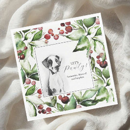 Servilleta De Papel Pet Portrait Christmas Cocktail Napkins