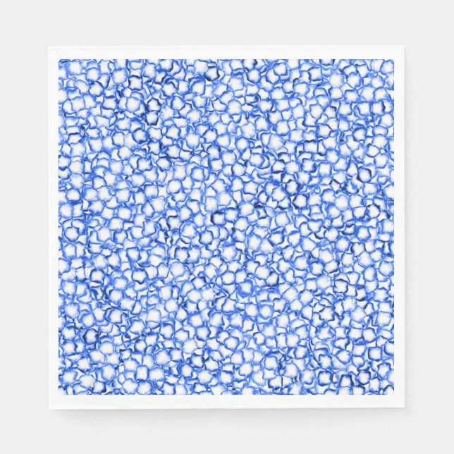 Servilleta De Papel Pétalas Azules Generadas por Computadora (Anverso)