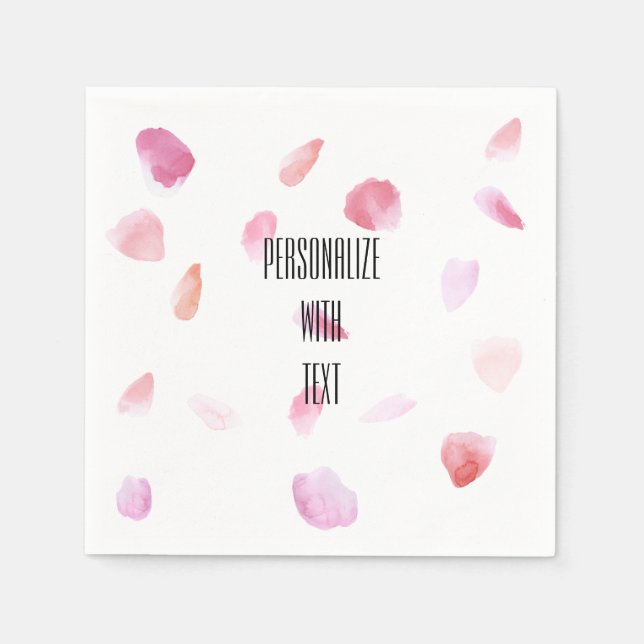 Servilleta De Papel Petales de Rosa románticos (Anverso)