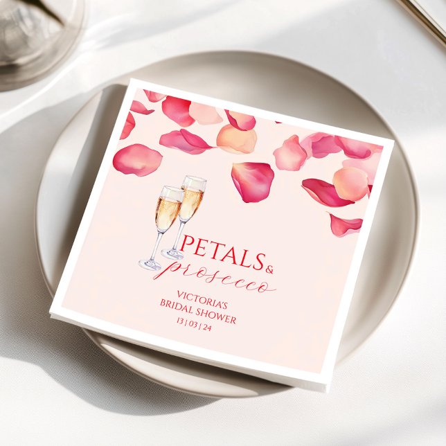 Servilleta De Papel Petales rosados y ducha de novia Prosecco (Subido por el creador)