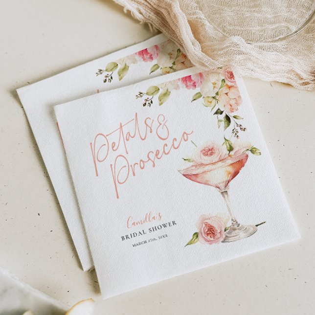 Servilleta De Papel Petales rosados y pañales Prosecco Ducha de novia (Subido por el creador)