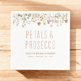 Servilleta De Papel Petales y ducha de flores silvestres de Prosecco