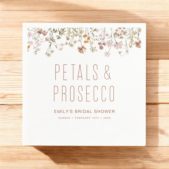 Servilleta De Papel Petales y ducha de flores silvestres de Prosecco (Subido por el creador)