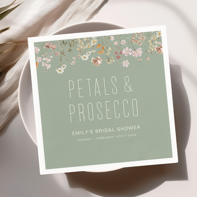 Servilleta De Papel Petales y ducha de flores silvestres de Prosecco (Subido por el creador)