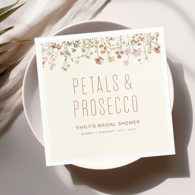 Servilleta De Papel Petales y ducha de flores silvestres de Prosecco (Subido por el creador)