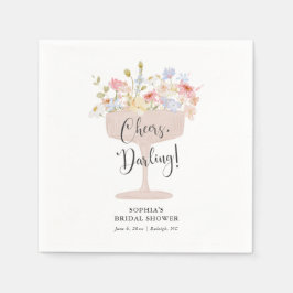 Servilleta De Papel Petales y ducha de novia del Prosecco