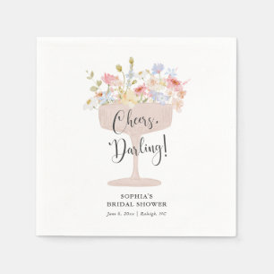 Servilleta De Papel Petales y ducha de novia del Prosecco